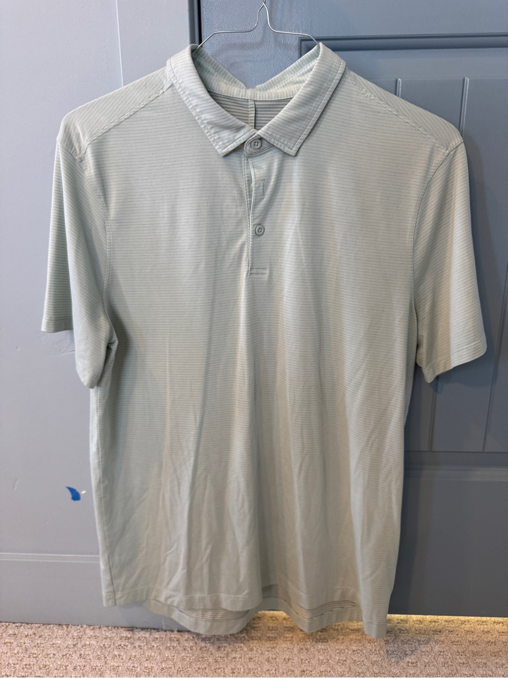 Lululemon Metal Vent Tech Poli Men's Light Sage Polo Shirt Medium